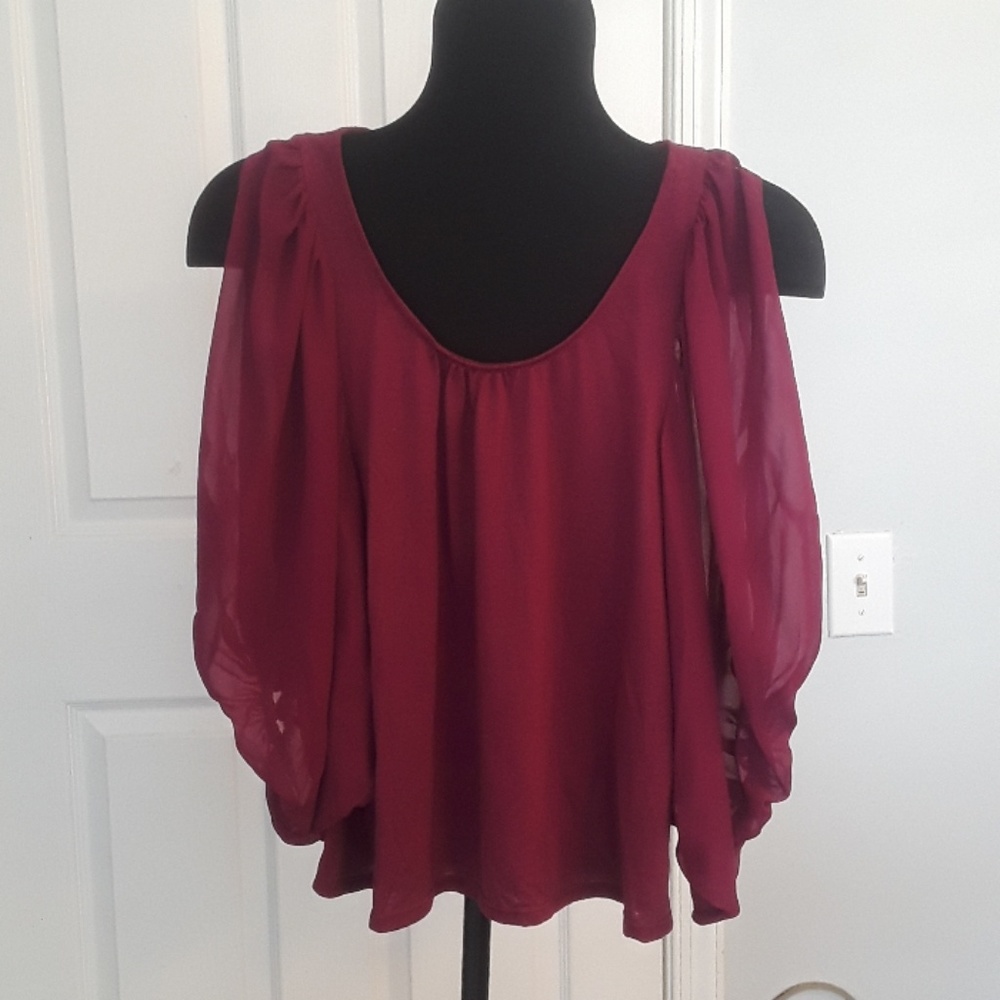 Sheer sleeve top